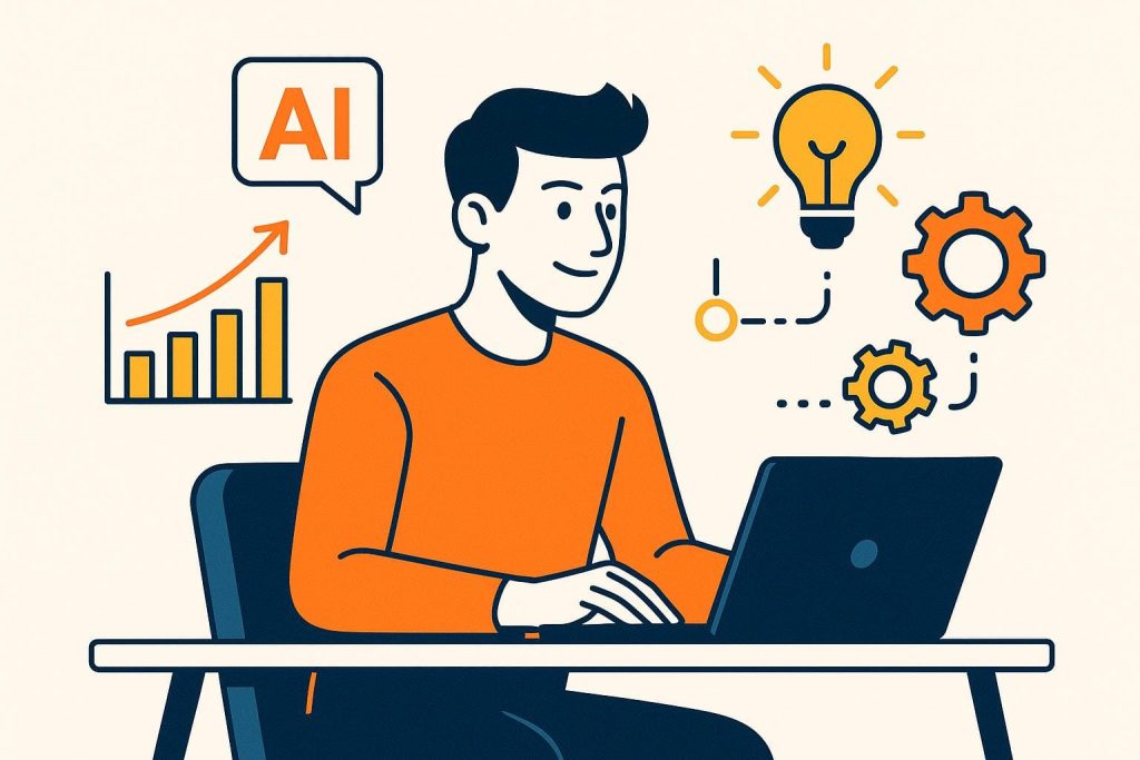 AI Business Plan Generator Interface on Laptop