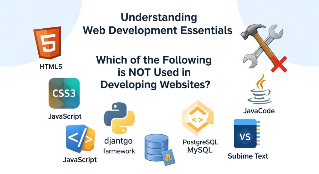which of the following is not used in developing websites